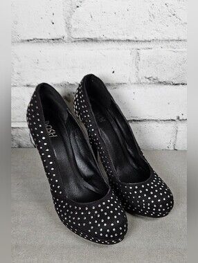 Posh Black Silver Studded Platform Stiletto Pumps Approx Size 8.5